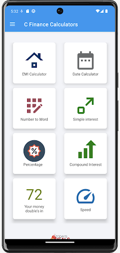Android application C Finance Calculator screenshort