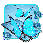 Cover Image of ดาวน์โหลด Blue Fantasy Butterfly Theme  APK