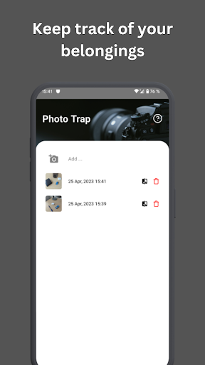 Android application Photo Trap screenshort