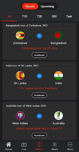 Live Cricket TV - Live Cricket Score, CrickBall