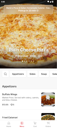 Marios Pizza Homemade Cuisine Screen 2