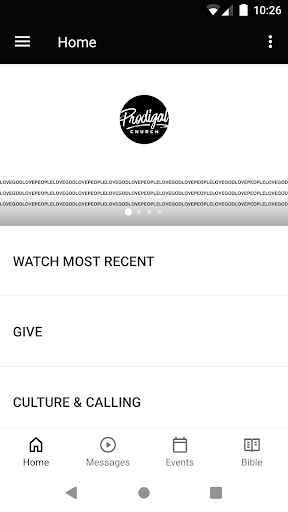 Android application Prodigal Church screenshort