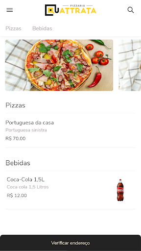 Android application Quattrata Pizzaria screenshort