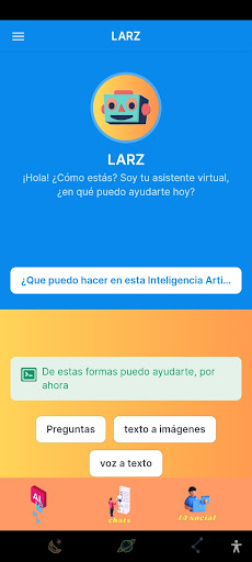 Android application Larz IA screenshort