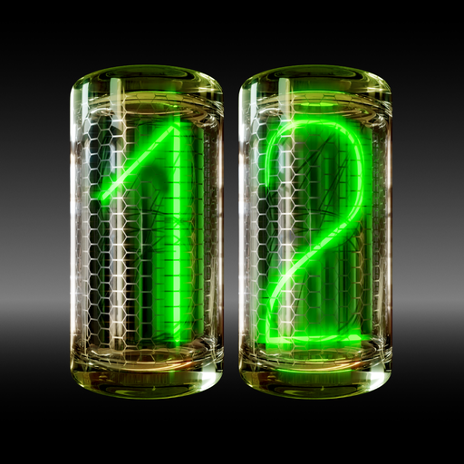 Glass Nixie Night Clock Green logo