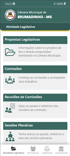 Android application Câmara Municipal de Brumadinho screenshort