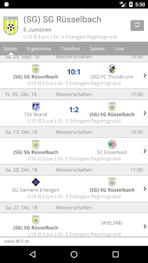 Android application SG Rüsselbach 2009 screenshort