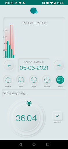 Android application DOT. offline ovulation tracker screenshort