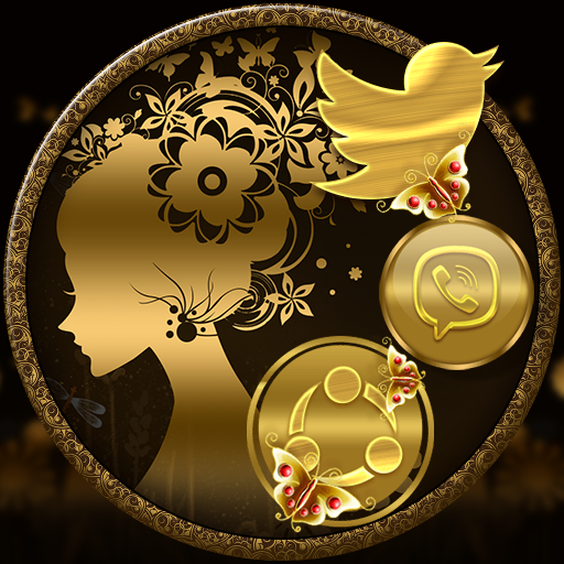 Gold Butterfly Girl Theme 4.3 Icon