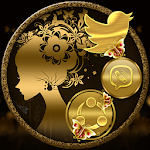 Cover Image of Download Gold Butterfly Girl Launcher Theme 4.3 APK