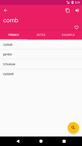 French Hungarian Dictionary Screen 2