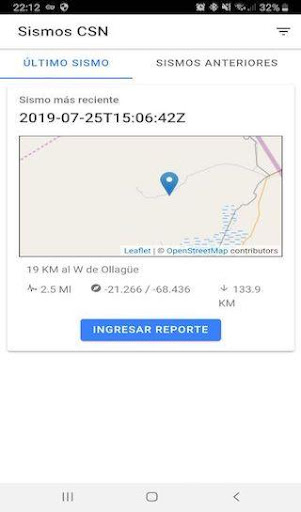 Sismos CSN Screen 2