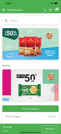 Android application Rapid Basket screenshort