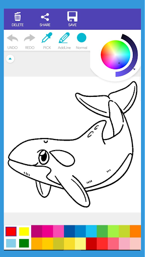 Android application Whale and Shark Coloring Book screenshort