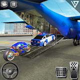 Airplane Pilot US Police Car Transporter Games icon