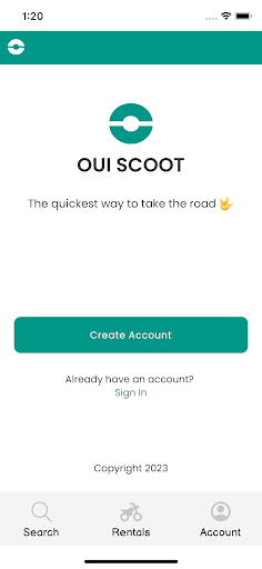Android application OuiScoot - Scooter rental screenshort