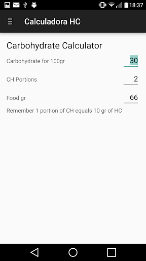 Carbohydrate Calculator