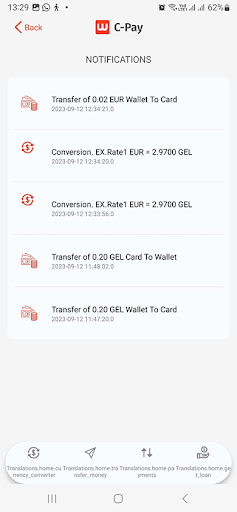 C-pay Screen 3
