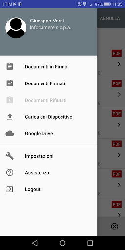 Android application Libro Firma CCIAA screenshort