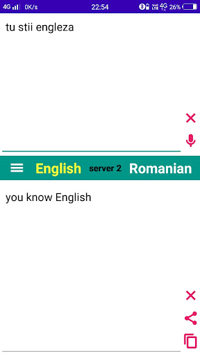Romanian - English Translator Screen 2