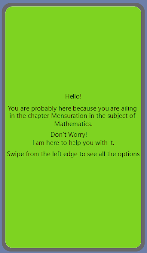Mensuration calculator Screen 2