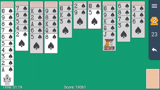 Spider Solitaire One Suit Screen 2