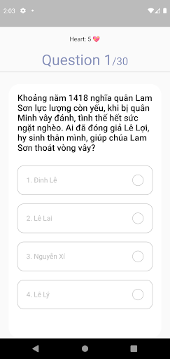 Trắc nghiệm lịch sử Việt Nam Mod ALL MỞ KHÓA