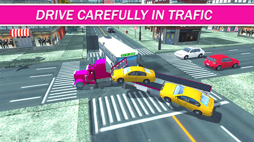 Pink Trailer Truck Car Carrier Screen 3