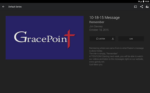 Screenshot of Gracepoint Church App