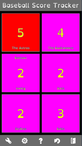 Android application Baseball Score Tracker screenshort