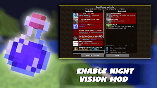 Night Vision Addons for MCPE