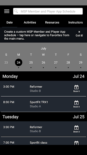 MSP Member and Player App Screen 3