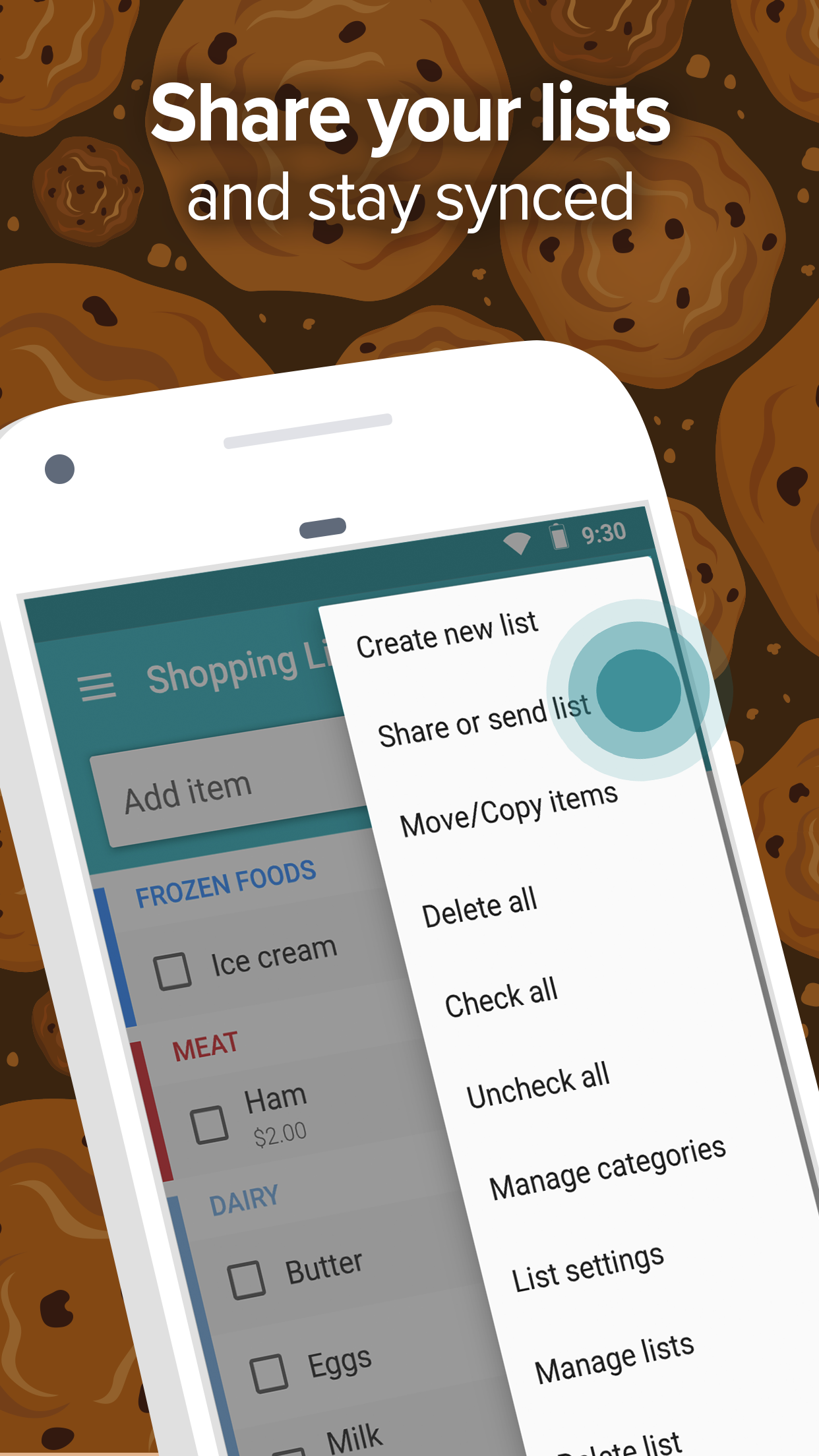 Android application Out of Milk - Grocery Shopping List screenshort