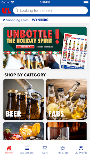 Android application Ultra Liquors screenshort
