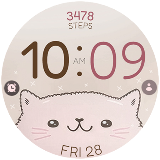 Lovely Cat digital watch face logo