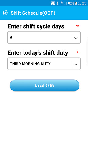 Shift Schedule(OCP) Screen 2