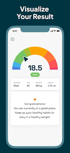 BMI Calculator- Ideal Weight Screen 3