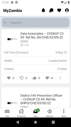 Android application MyZambia screenshort