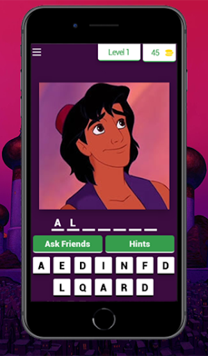 Android application Aladdin quiz screenshort