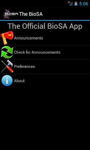 Android application The BioSA App screenshort