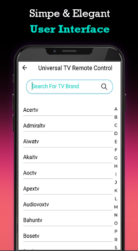 Universal TV Remote Control Screen 2
