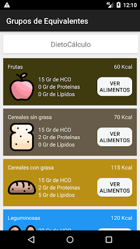 Android application NutriApp screenshort