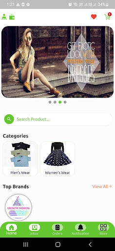 Android application Growth fashion screenshort