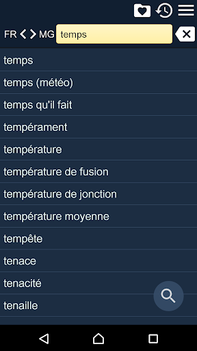 Android application French Malagasy Dictionary screenshort
