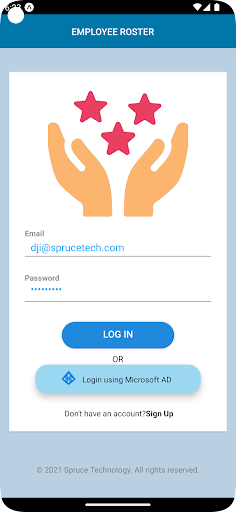 Android application EmployeeRoster screenshort
