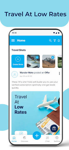 Android application wandermate screenshort