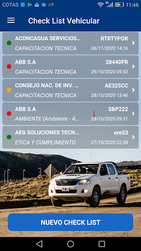 Check List Vehicular Newmont Screen 3