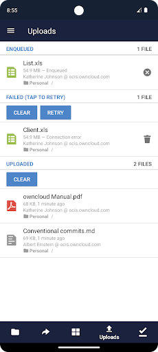 Screenshot of ownCloud