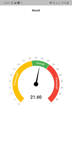 BMI Calculator (محاسبه وزن) Screen 2