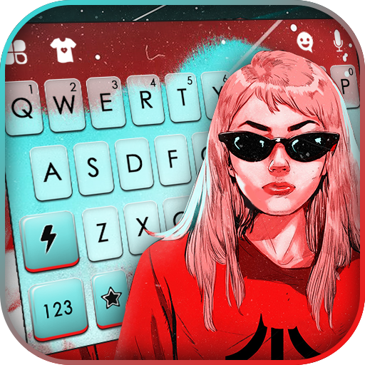 Cyberpunk Girl Keyboard Backgr logo